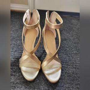 Vince Camuto Gold Strappy Heels size 7